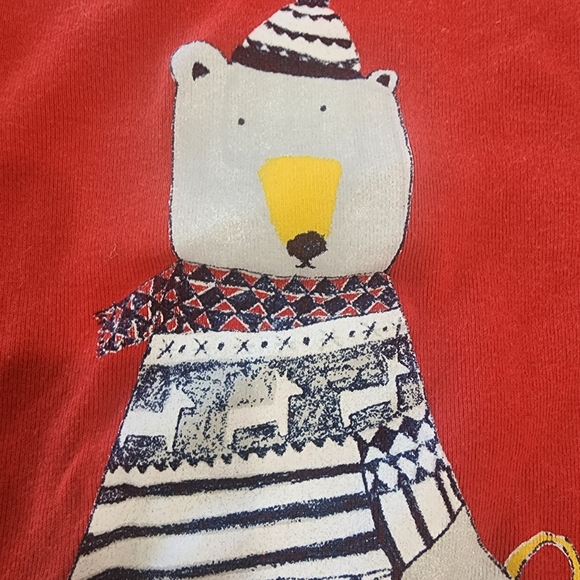 [ Baby Gap] size 5-cutest long sleeve & pants pajama set- red/ white stripe 🐻‍❄ - Picture 13 of 16